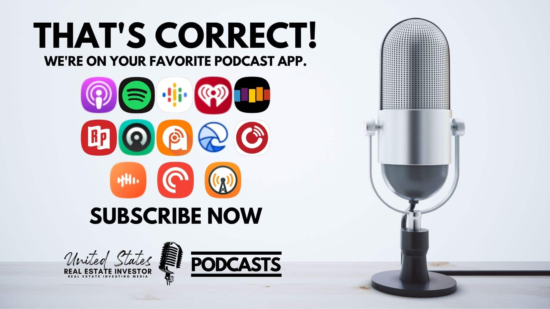 United States Real Estate Investor - Real estate investing media, We're On Your Favorite Podcast App