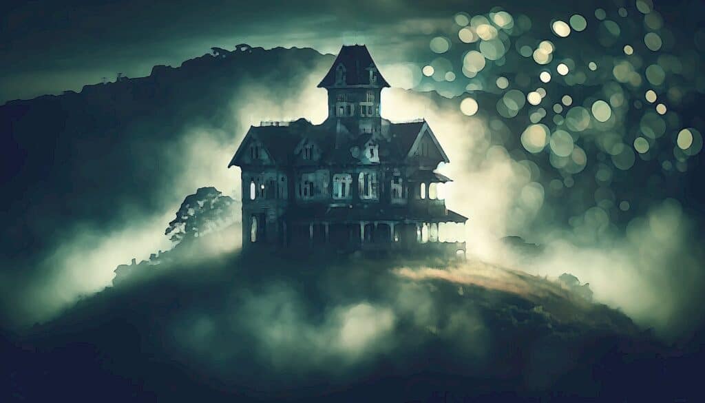 Beware the Zombie Second Mortgage (How to Protect Your Investment Property Against Foreclosure and Debt) - a haunted house on a hill with fog and lights