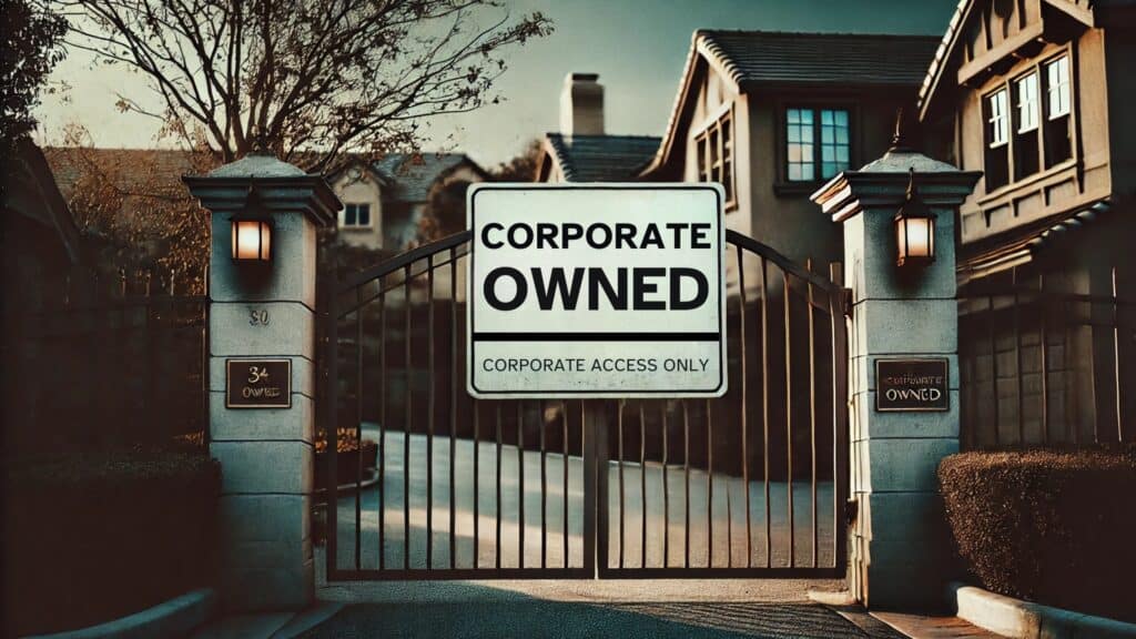 How Corporate Real Estate Ownership is Killing Real Estate Investing and The American Dream - entrance to a corporate-owned neighborhood