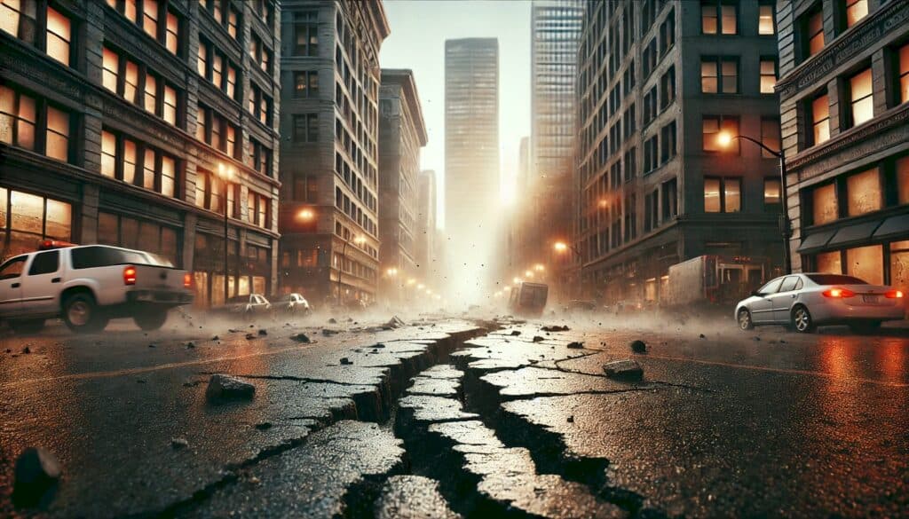 How Corporate Real Estate Ownership is Killing Real Estate Investing and The American Dream - earthquake damage to a city street