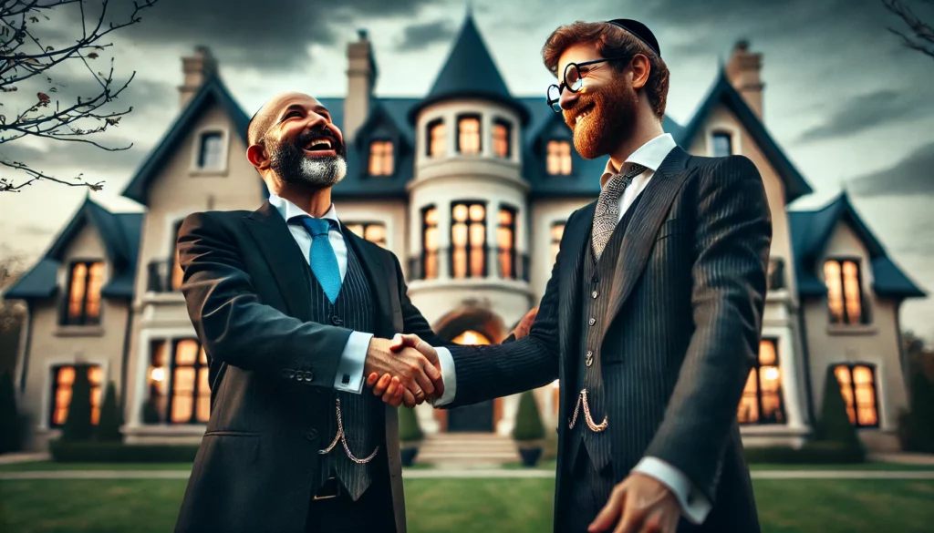 Top 13 Tax Benefits Every Real Estate Investor Should Know - black man and Jewish man shaking hands outside of mansion