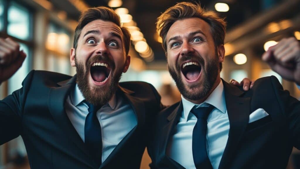 One Size Doesn’t Fit All (The P Word That Can Finally Solve Your Real Estate Investing Failures) - bearded business partner men celebrating